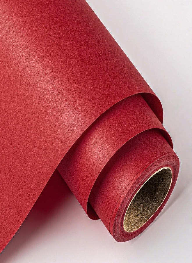 MAYPLUSS Red Kraft Paper Roll - Mini Roll- 17in x 32.8ft(46.8sqft) Recyclable Paper Perfect for Gift Wrapping, Craft,Moving Packing,Red Christmas Wrapping Paper,Parcel,Party,Birthday Wedding Christmas - Image 1